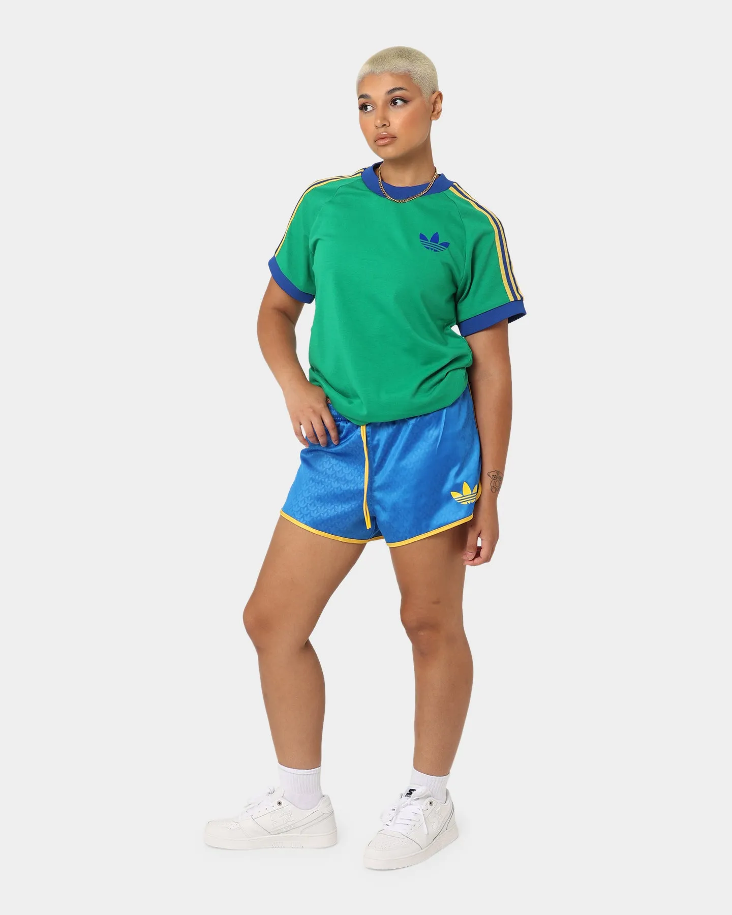 Adidas Adicolor Women's Monogram Shorts Bluebird