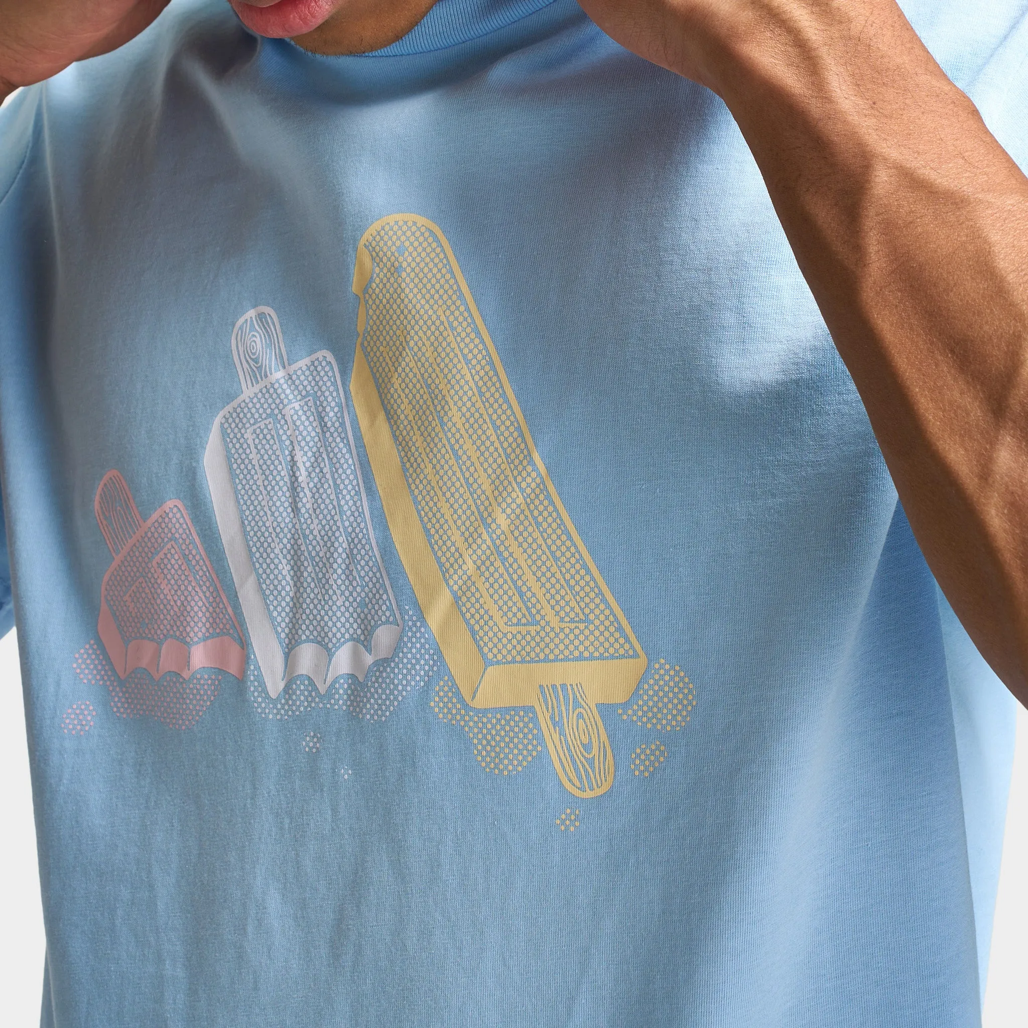 adidas Lounge Ice Graphic T-Shirt / Glow Blue