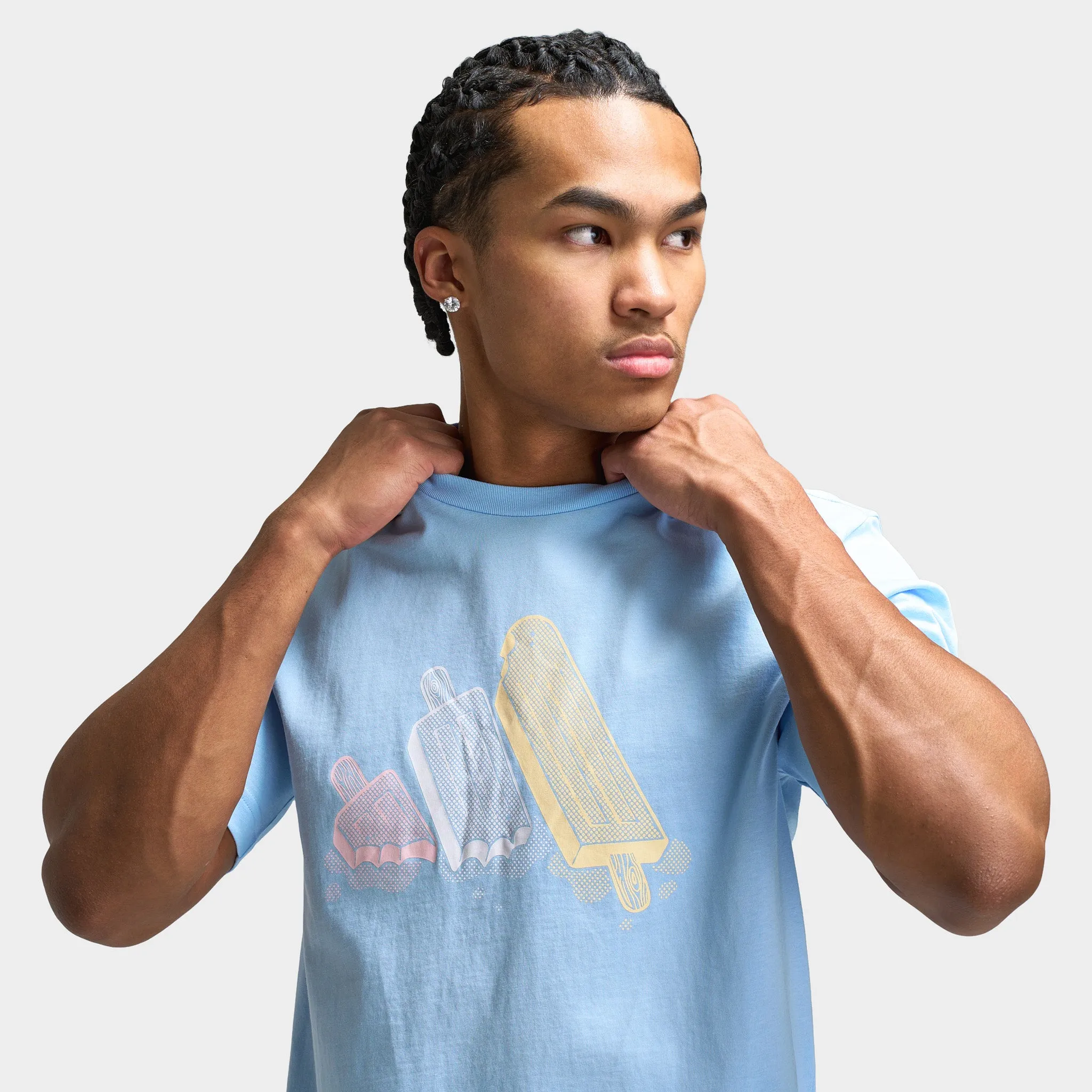 adidas Lounge Ice Graphic T-Shirt / Glow Blue