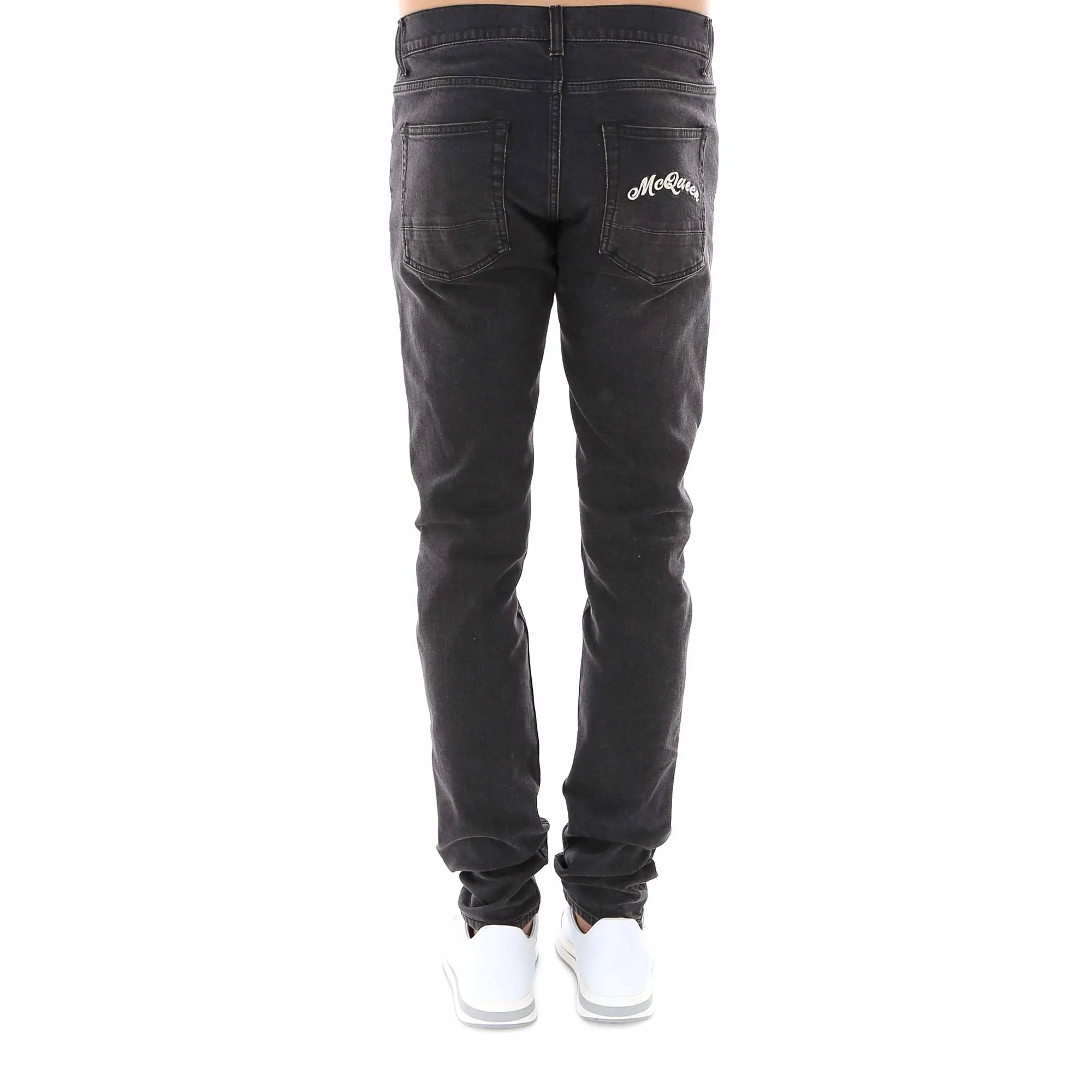Alexander McQueen Logo Embroidered Slim Fit Jeans