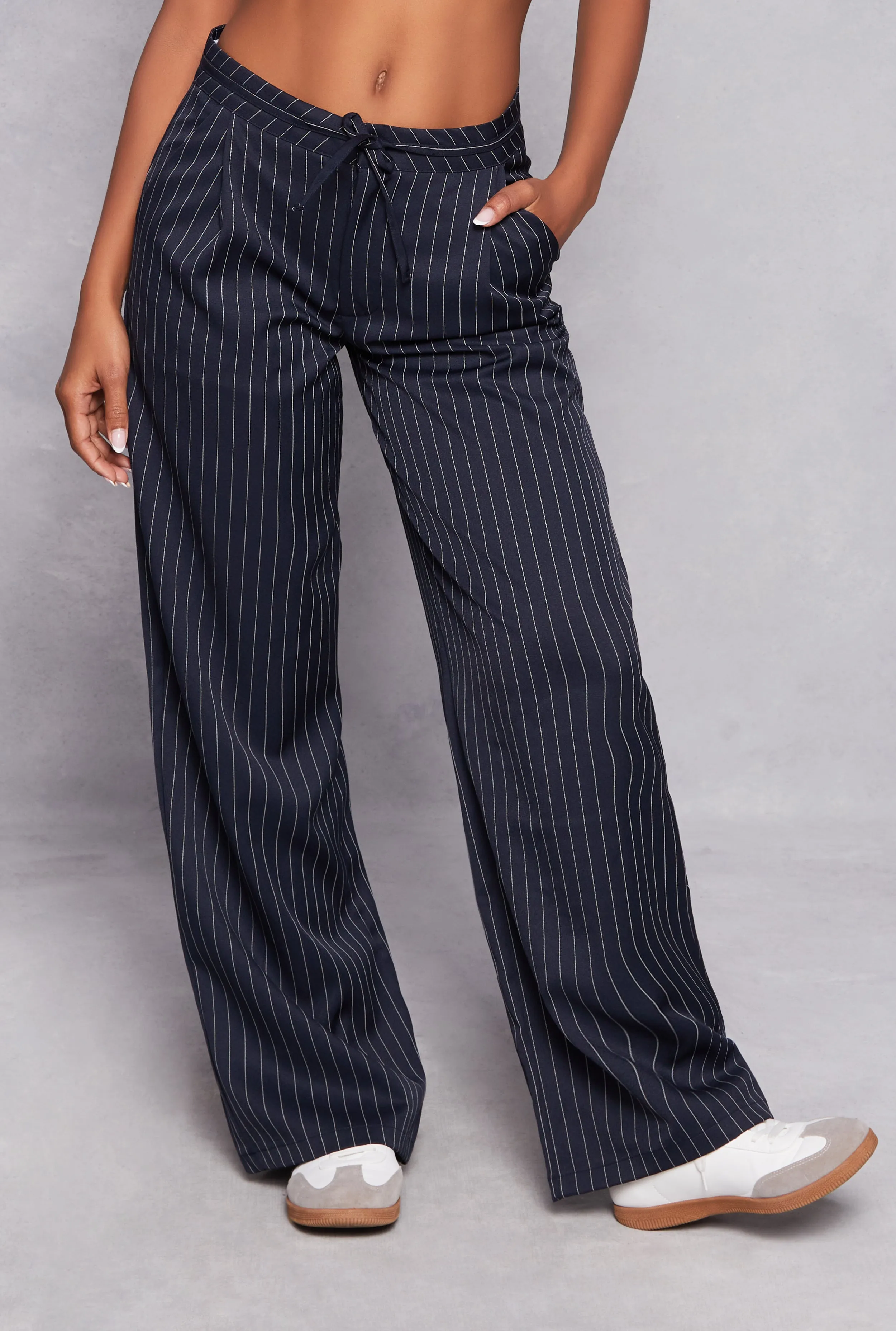 Almost Famous Boxer Detail Pinstripe Pants