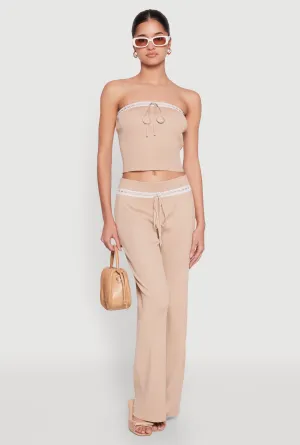 Almost Famous Lace Detail Wide Leg Pants