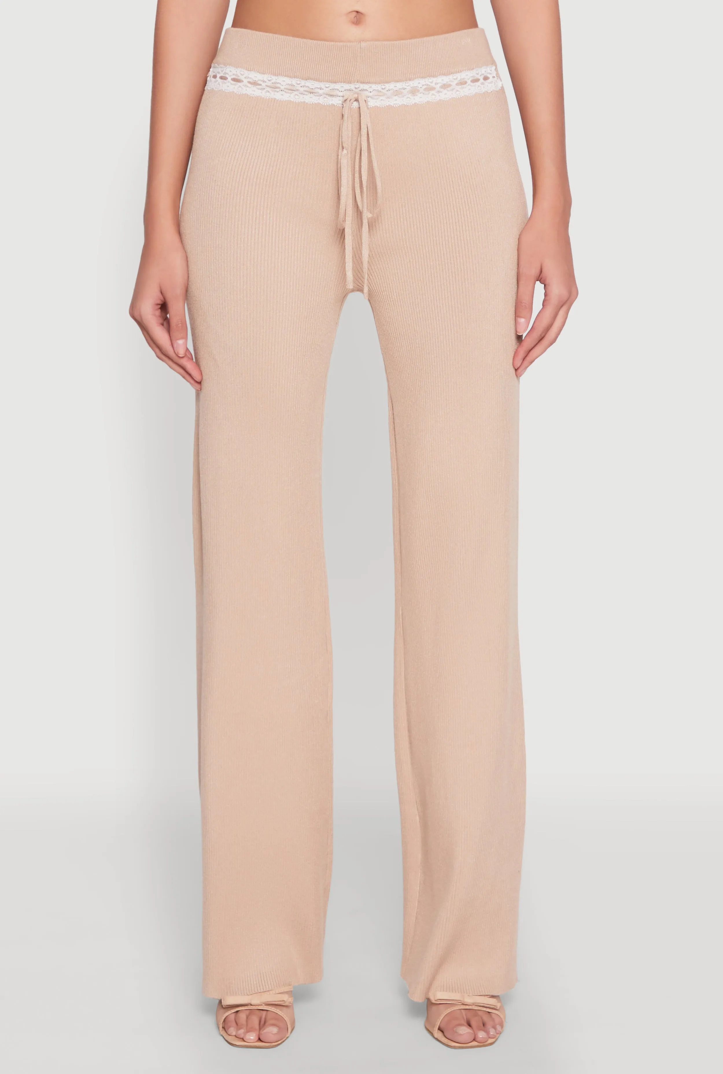 Almost Famous Lace Detail Wide Leg Pants