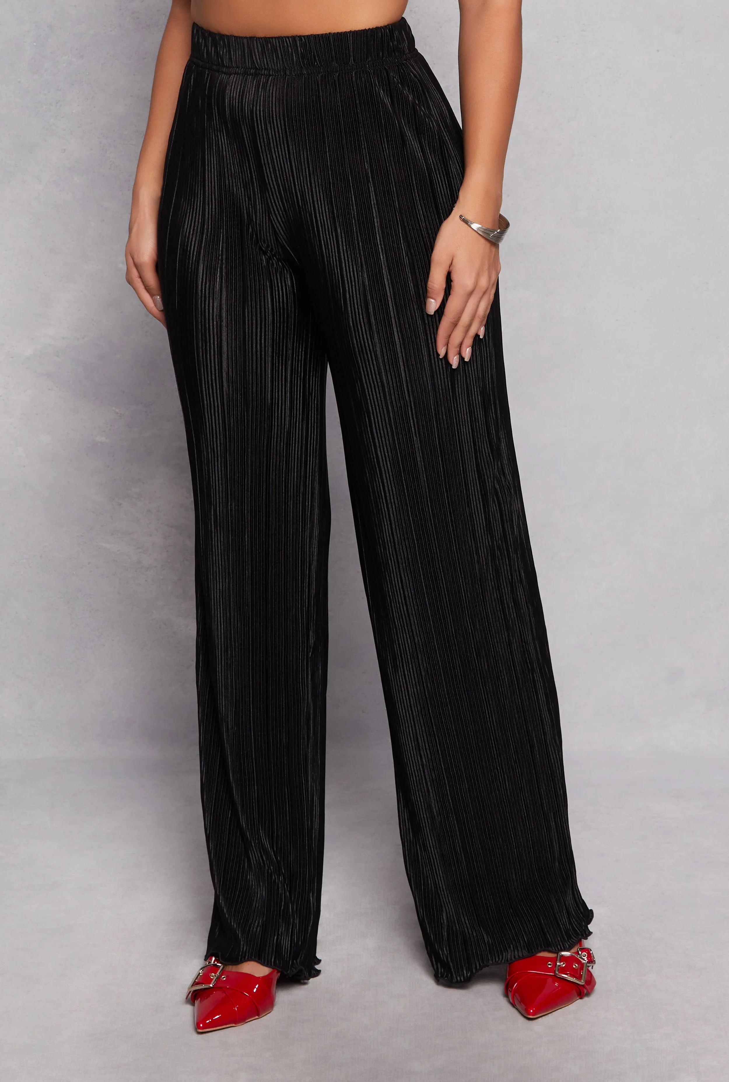 Almost Famous Plisse Wide Leg Pants