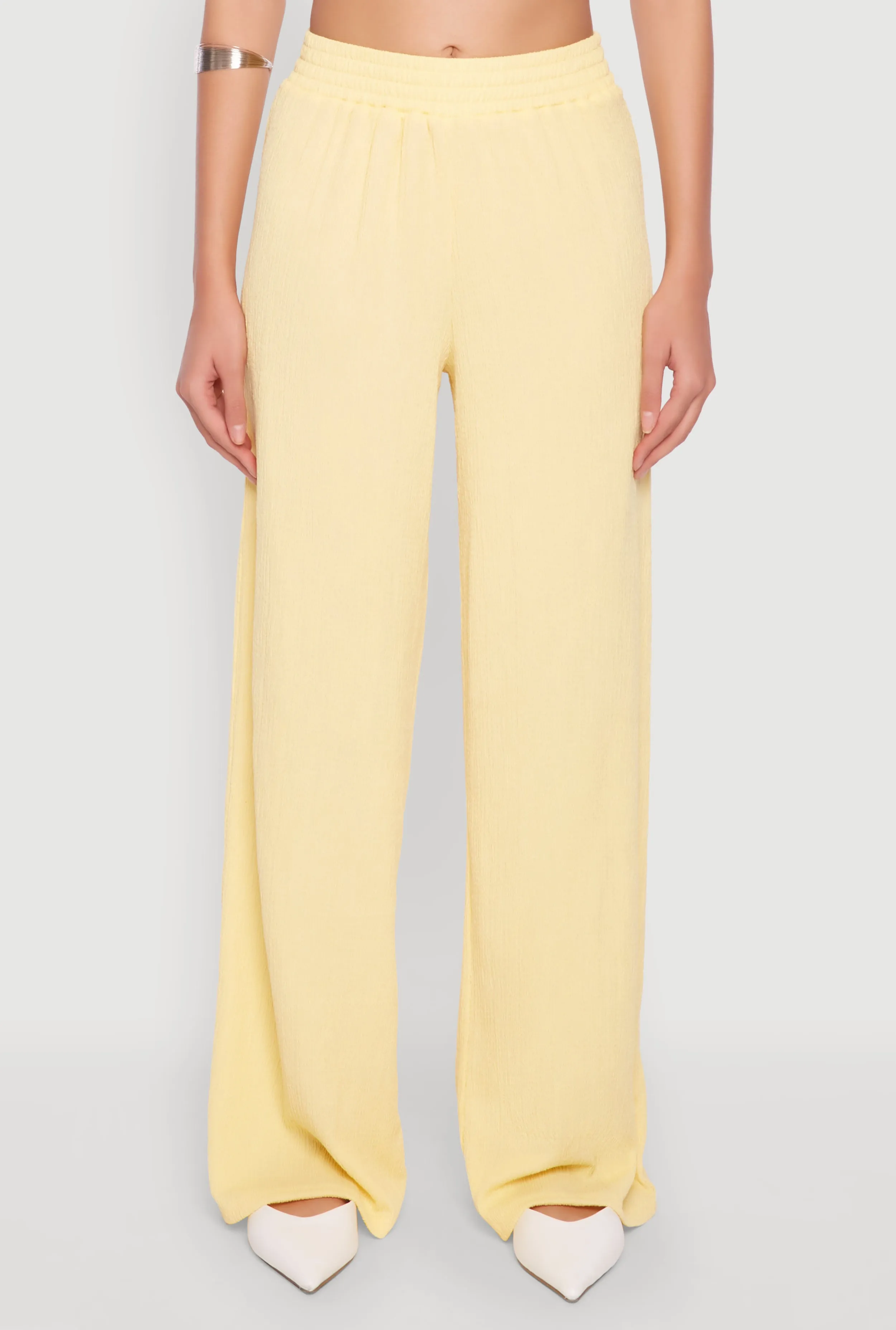 Almost Famous Textured Knit Wide Leg Pants