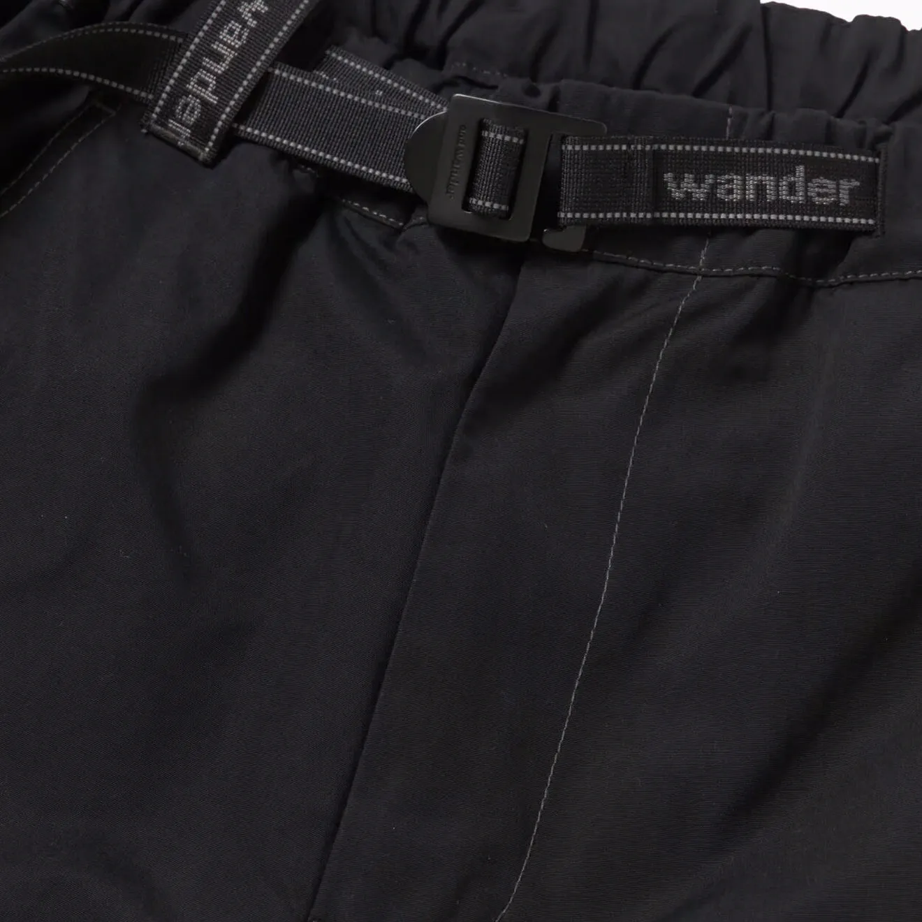 And Wander High Count Cloth Wide Pants Black
