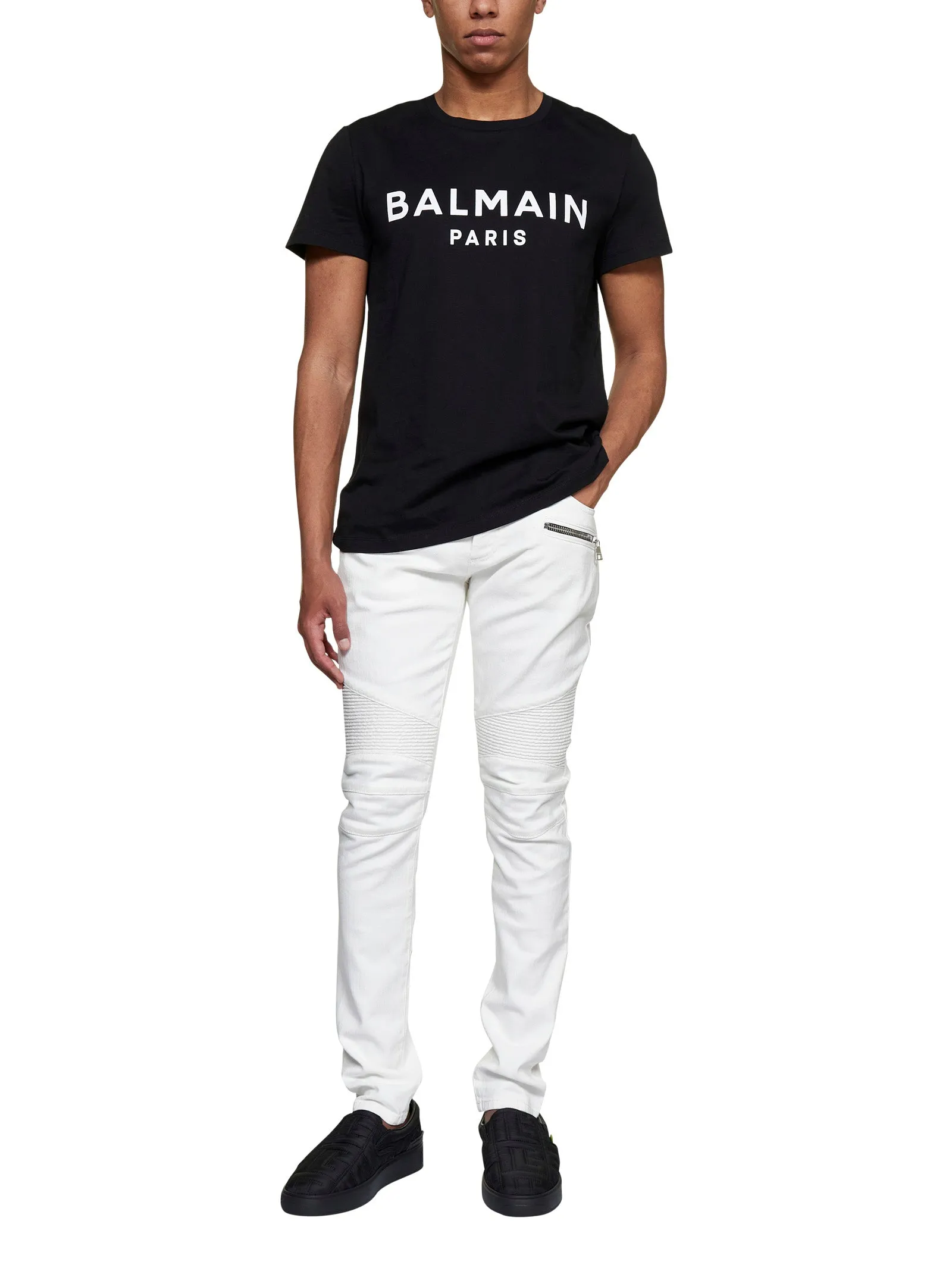 Balmain Ribbed Slim Fit Jeans