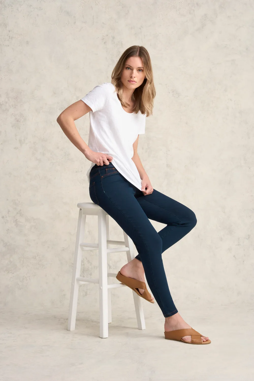 Bengajean® Good Earth Cotton® 7/8 Skinny Leg - Clean Denim Blue