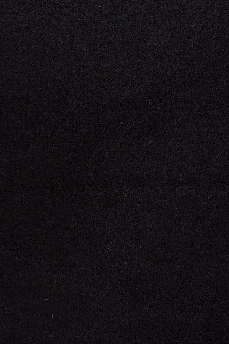Black Collar Knit Jumper Stripe