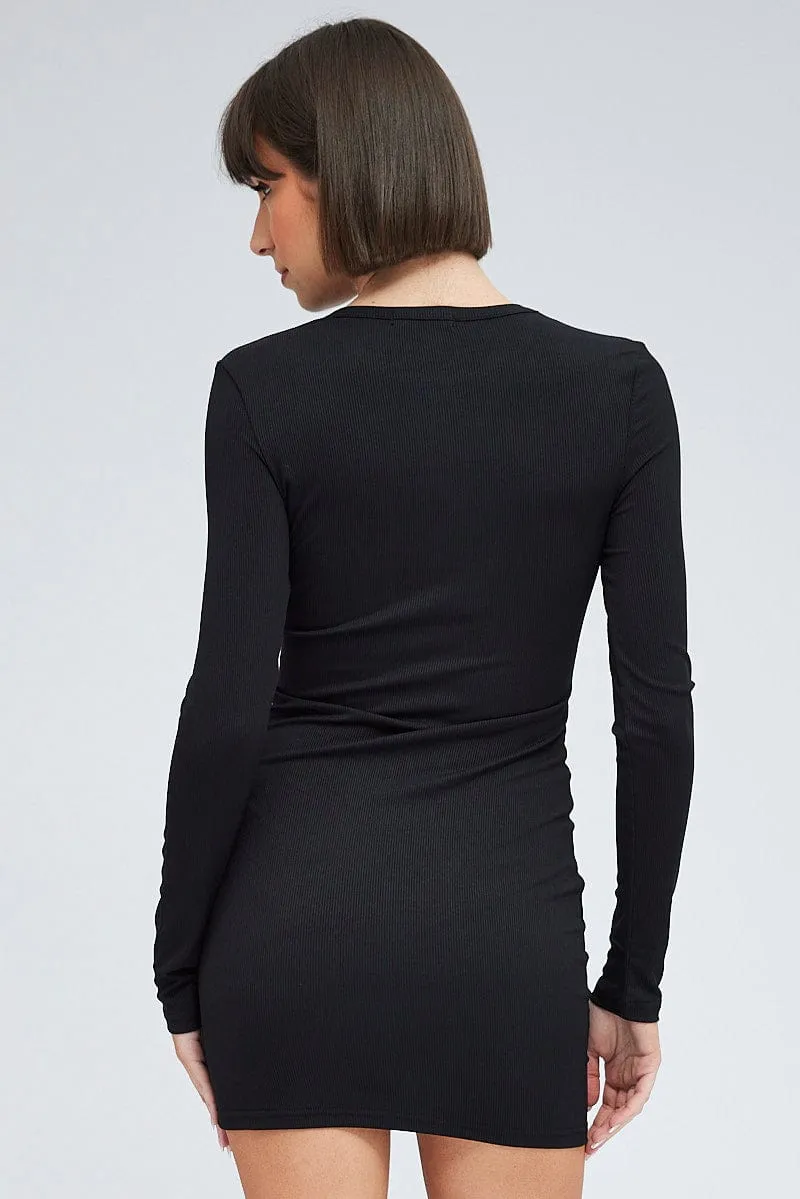 Black Dress Long sleeve Crew neck