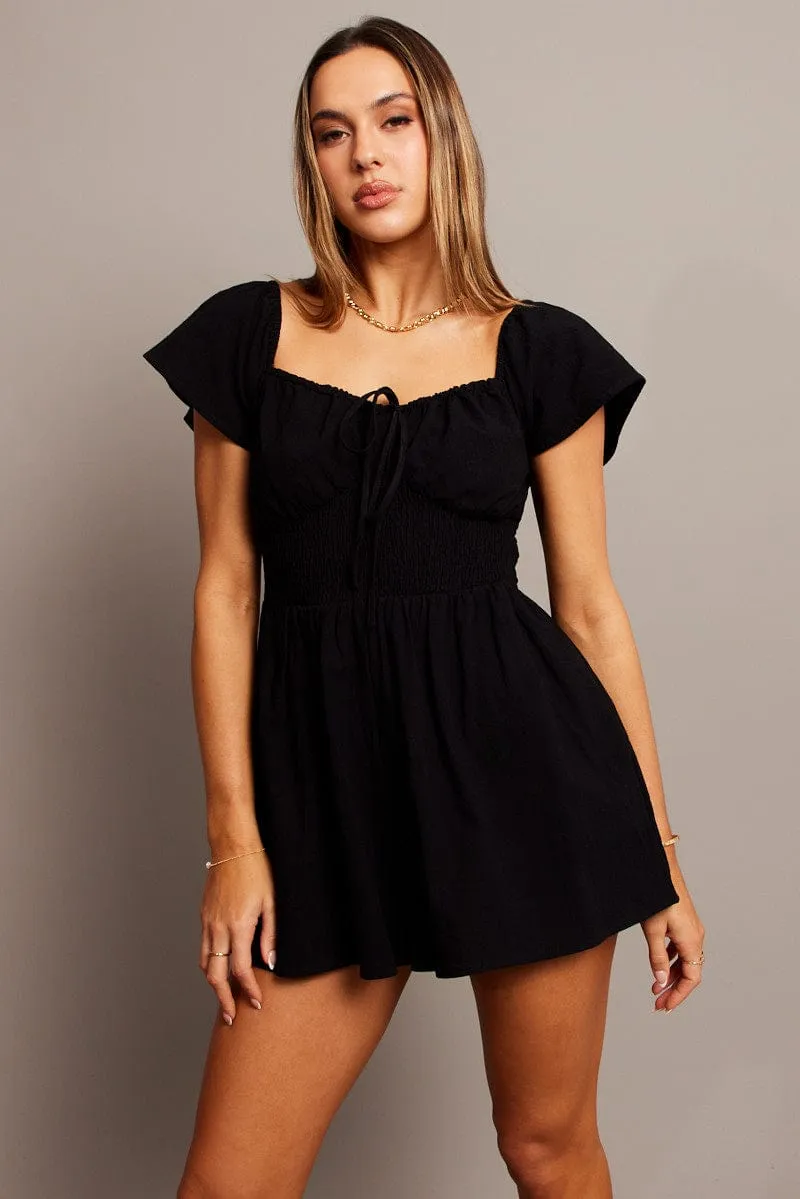 Black Playsuit Fit and Flare