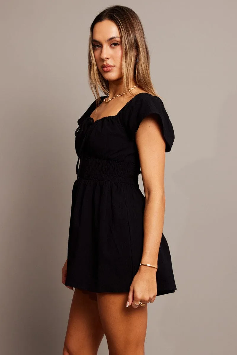 Black Playsuit Fit and Flare