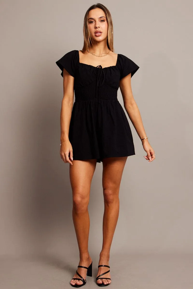 Black Playsuit Fit and Flare