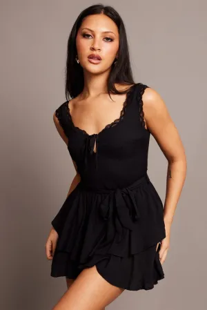 Black Playsuit Sleeveless