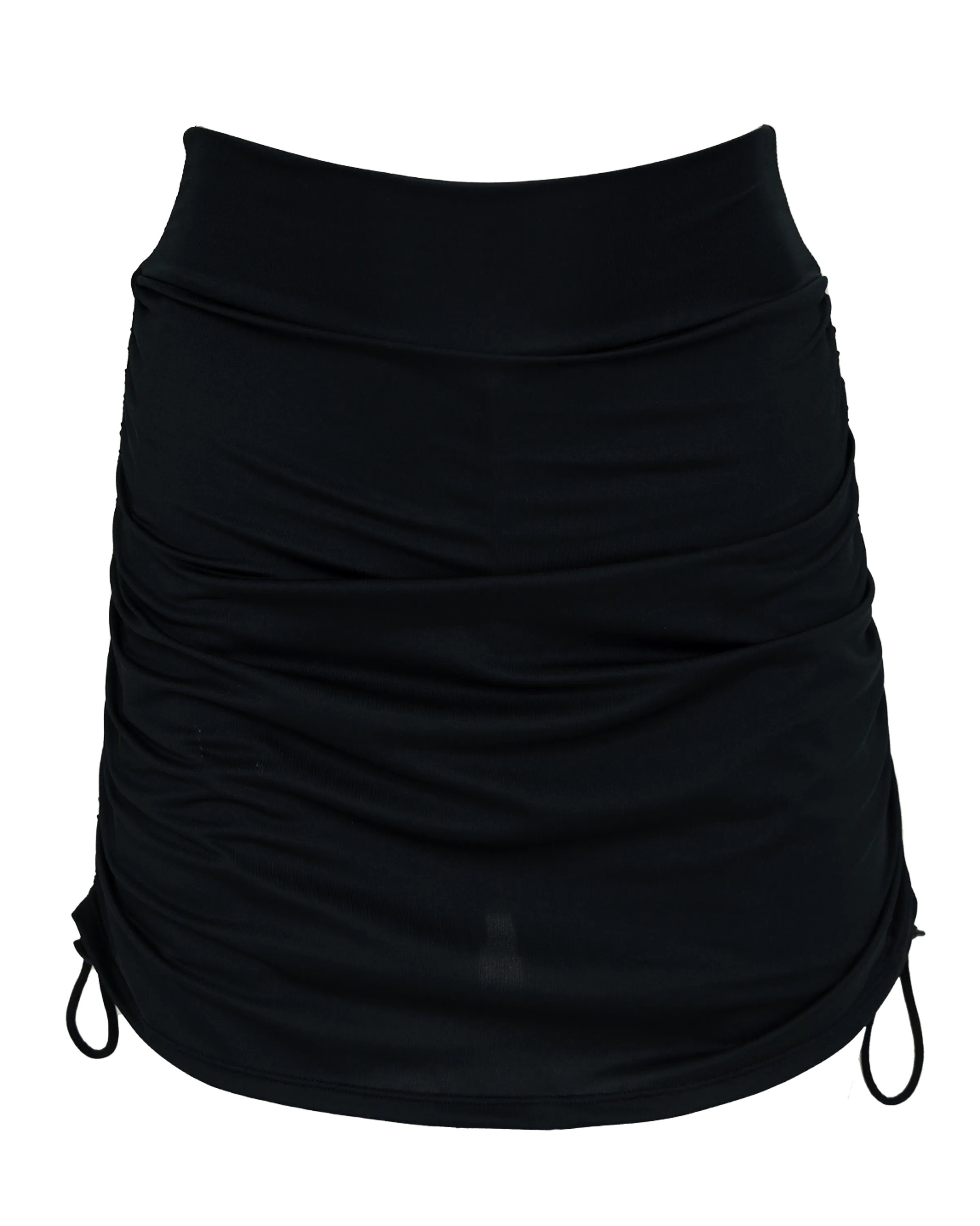 Black Ruched Swim Skirt