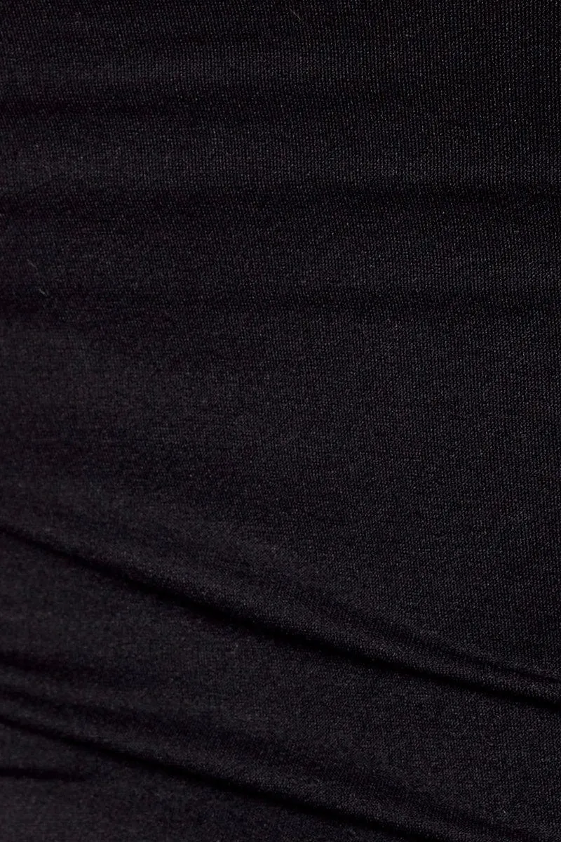 Black Singlet Top Scoop Neck Seamless
