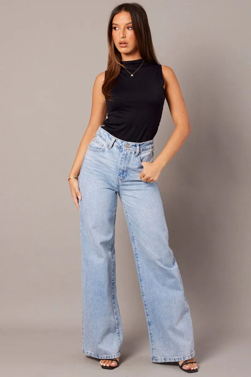 Black Sleeveless Top Side Ruched