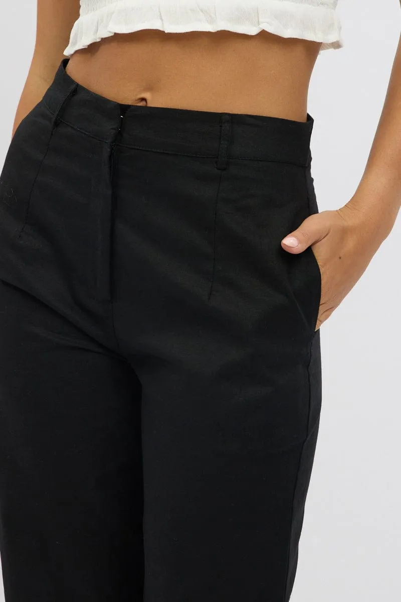 Black Tailored Pants Wide Leg