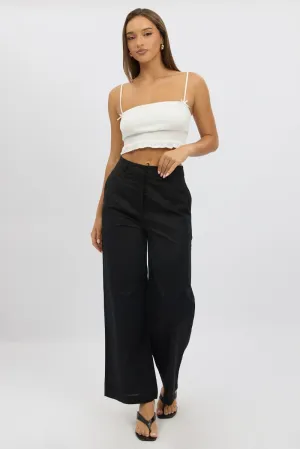 Black Tailored Pants Wide Leg