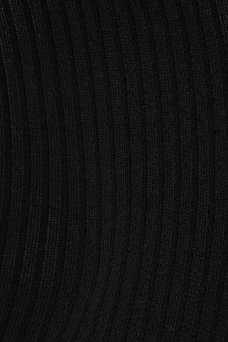 Black Tank Top Crew Neck Seamless