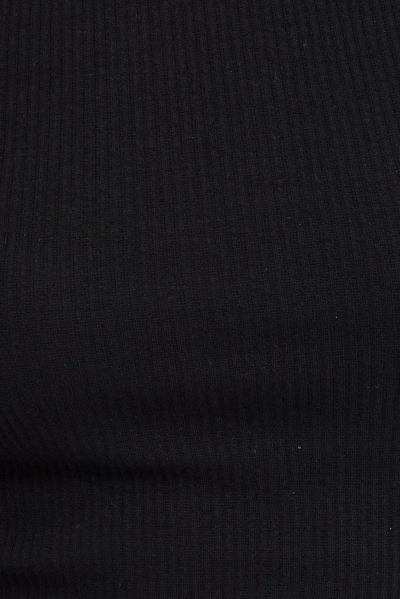 Black Tank Top Sleeveless Crew Neck Washed
