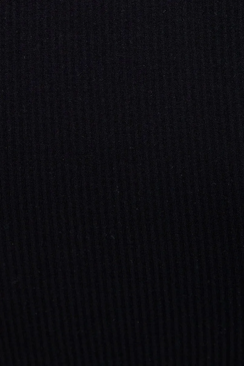 Black Tank Top Sleeveless Crew Neck