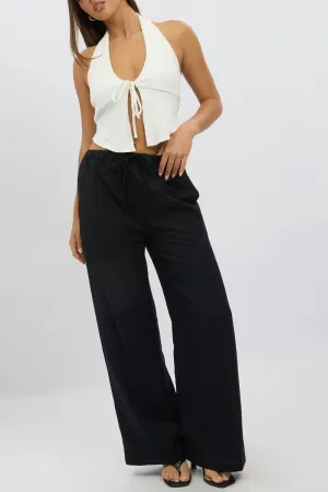 Black Wide Leg Pants Elasticated Waist