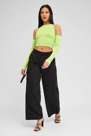 Black Wide Leg Pants Low Rise