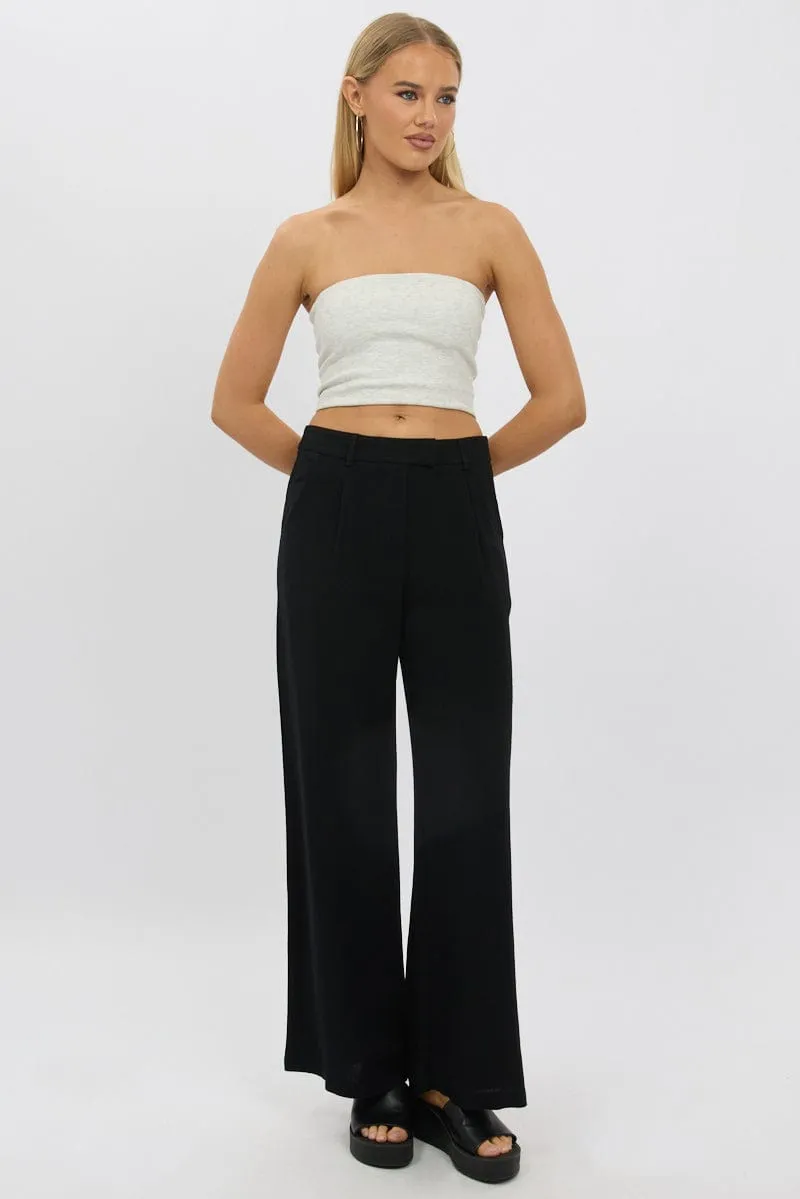 Black Wide Leg Pants Mid Rise