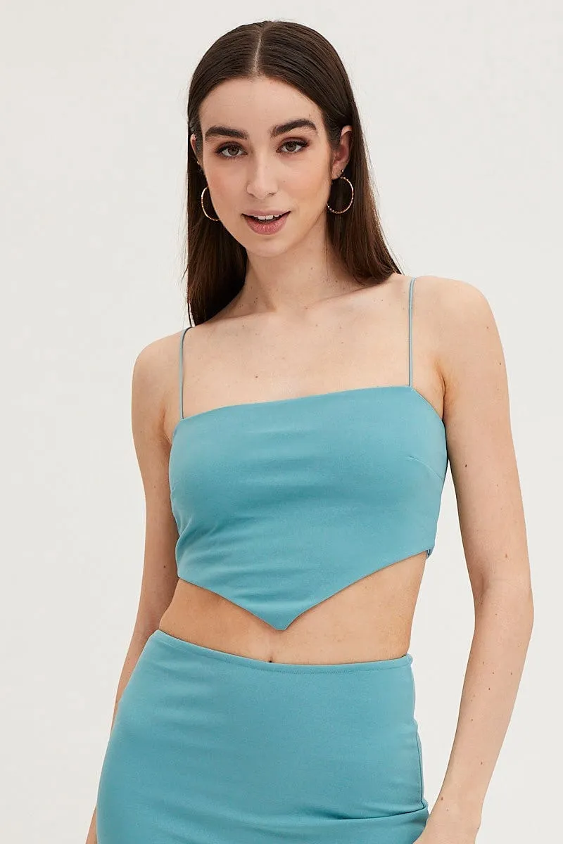 Blue Mini Ponte Skirt