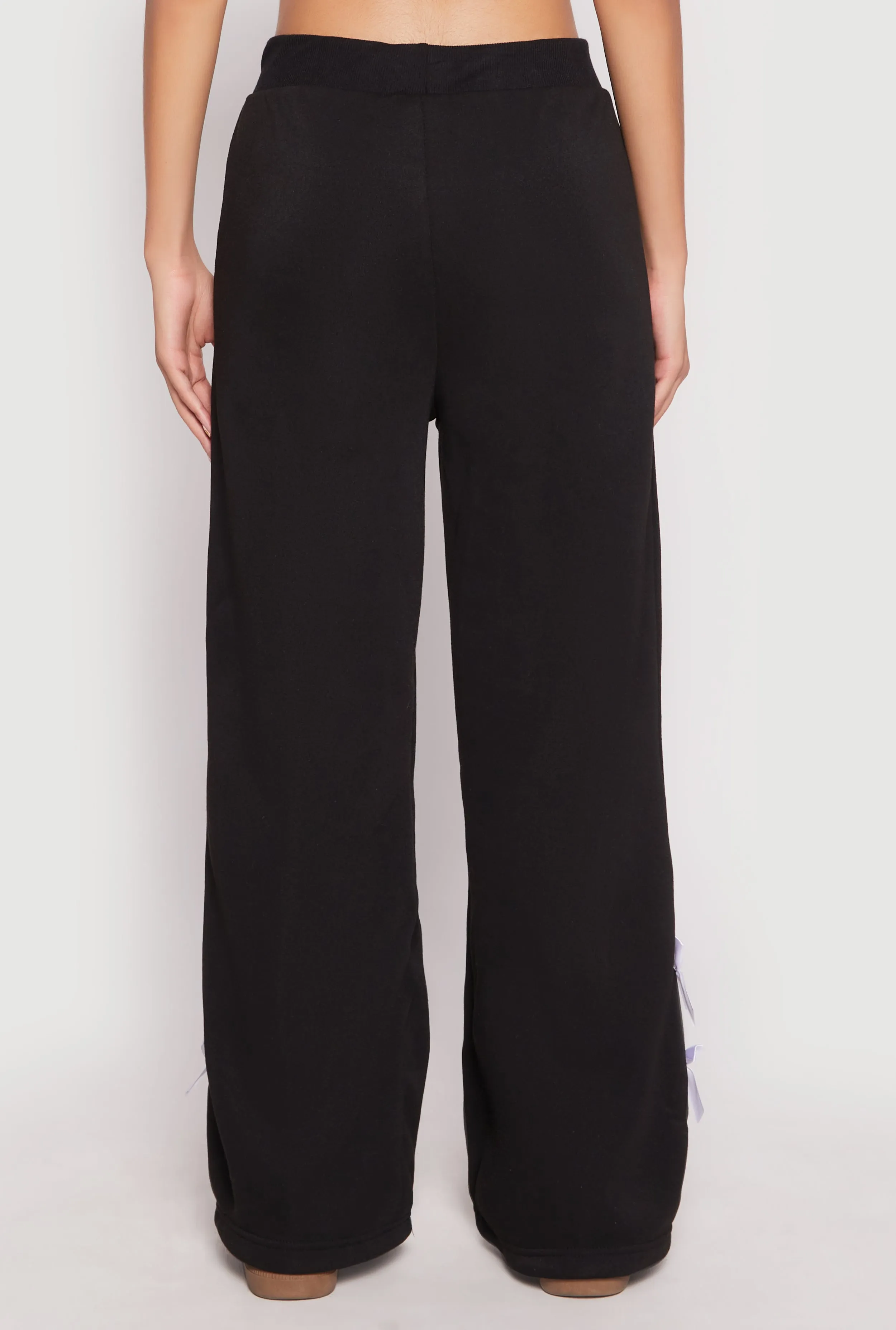 Bow Detail Wide Leg Sweatpants