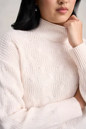 Cable Cotton Blend Jumper - Cream