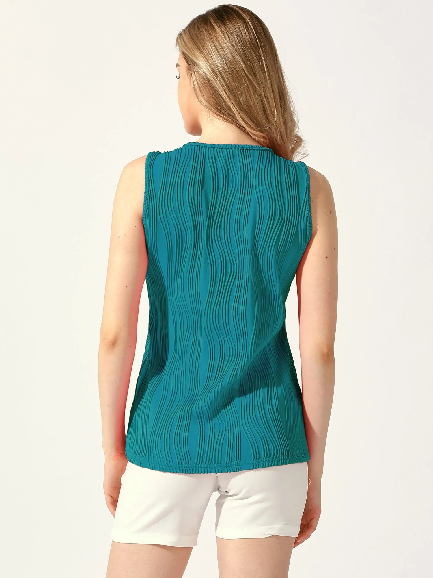 Casual Strap Loose Fit Sleeveless Textured Summer Tank Top