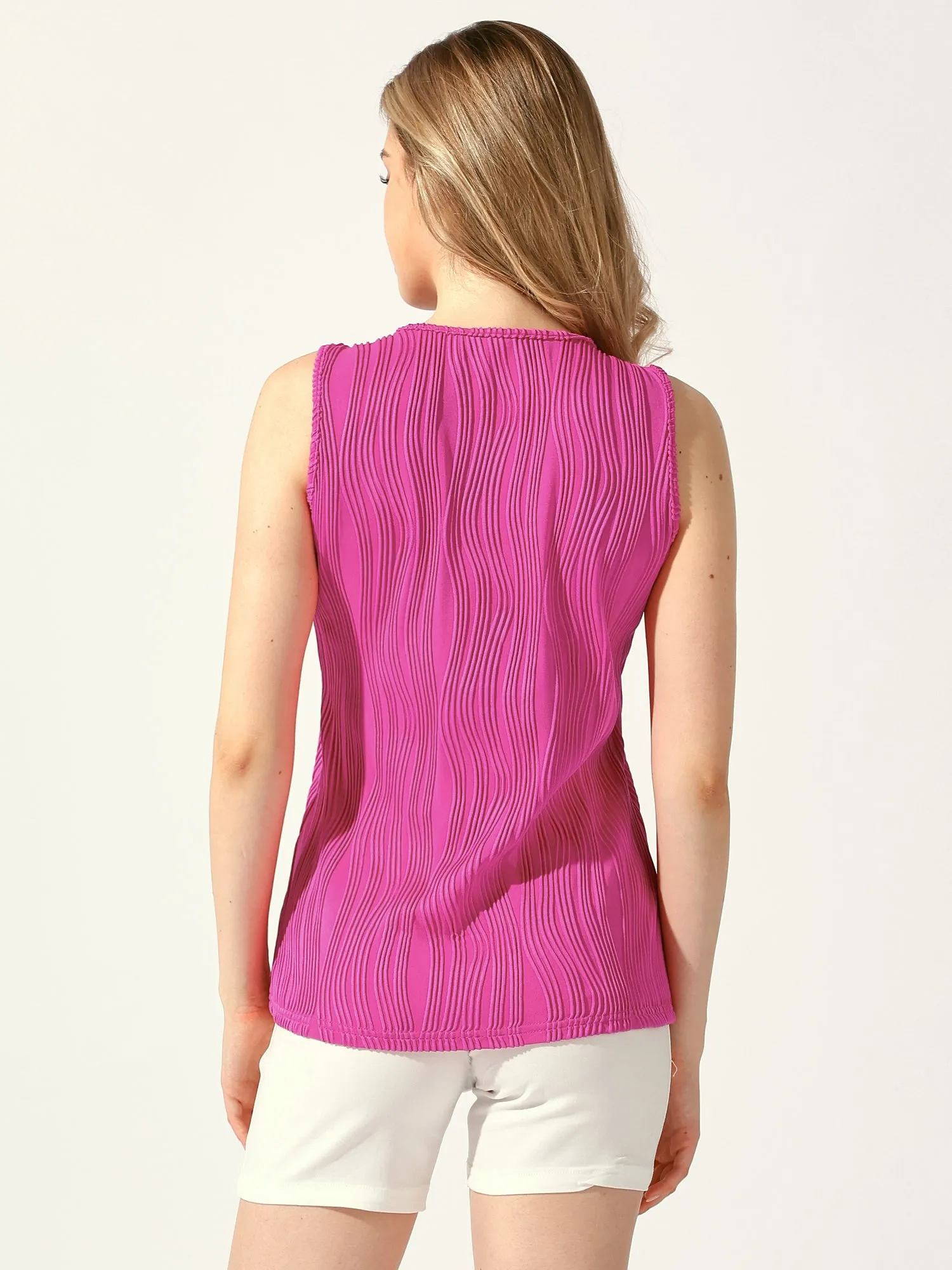 Casual Strap Loose Fit Sleeveless Textured Summer Tank Top