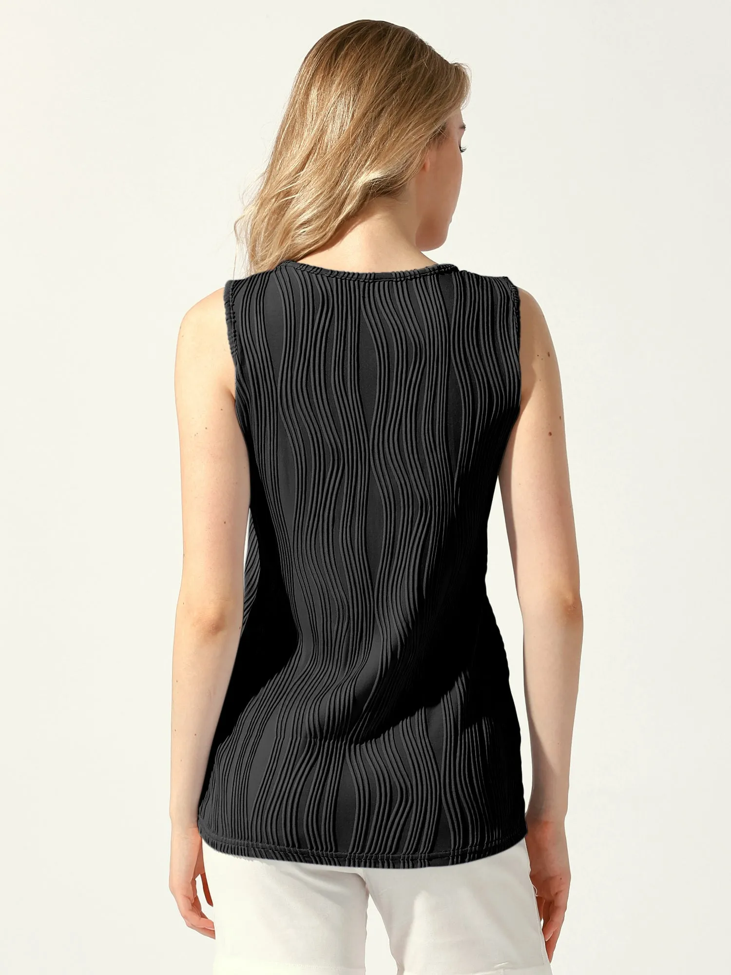 Casual Strap Loose Fit Sleeveless Textured Summer Tank Top