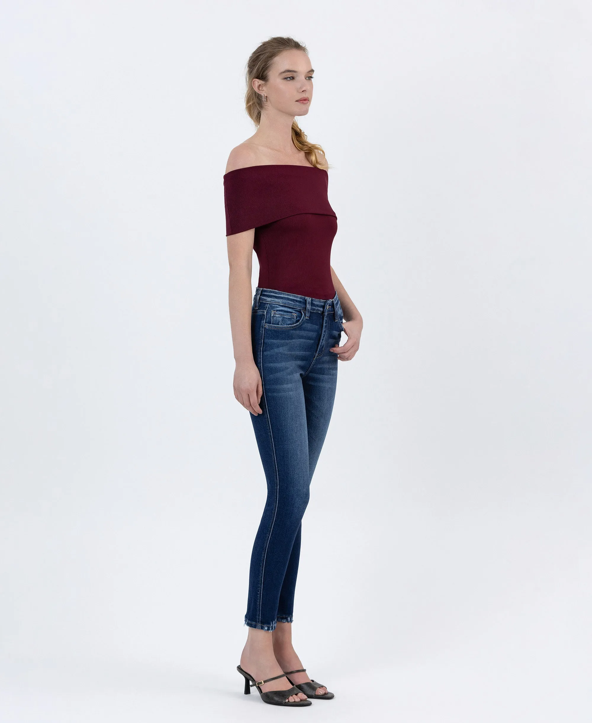 Catch the Breeze - High Rise Forward Outseam Crop Skinny Jeans