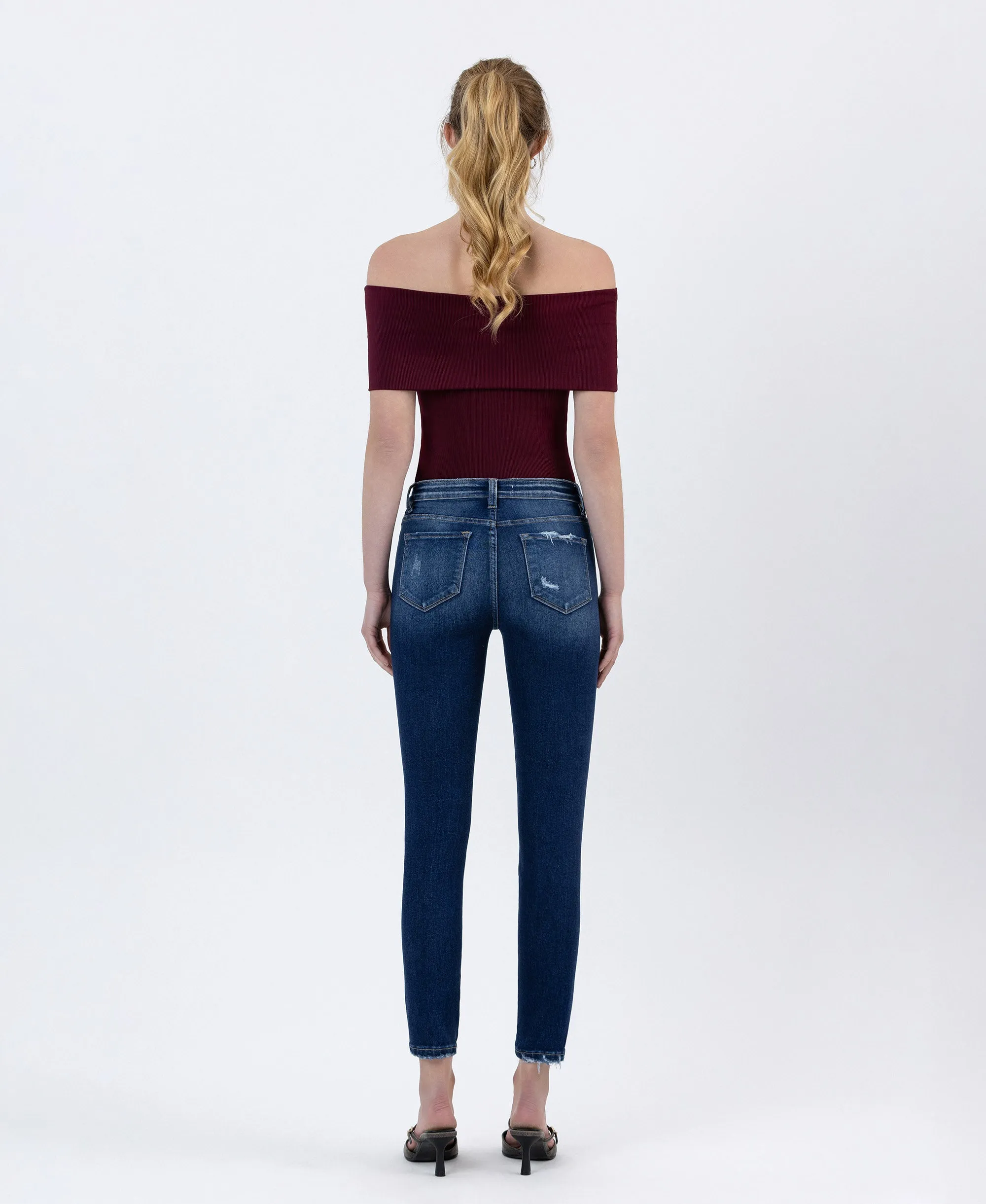 Catch the Breeze - High Rise Forward Outseam Crop Skinny Jeans