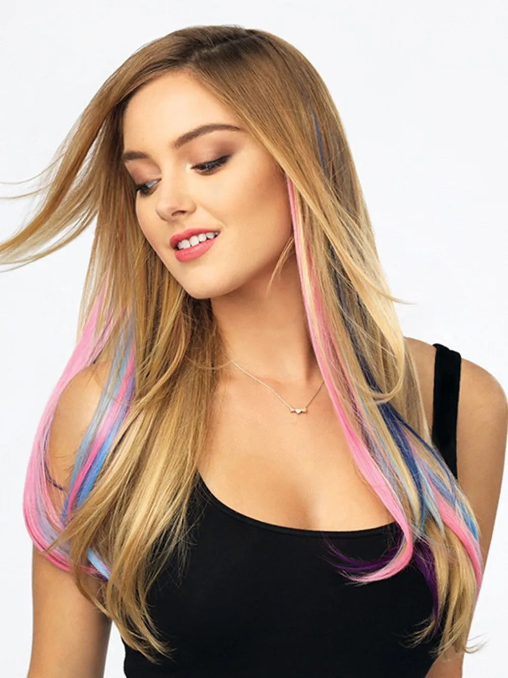 Color Strip HF Synthetic Hair Extension (1 Piece) | Clip In Color | DISCONTINUED