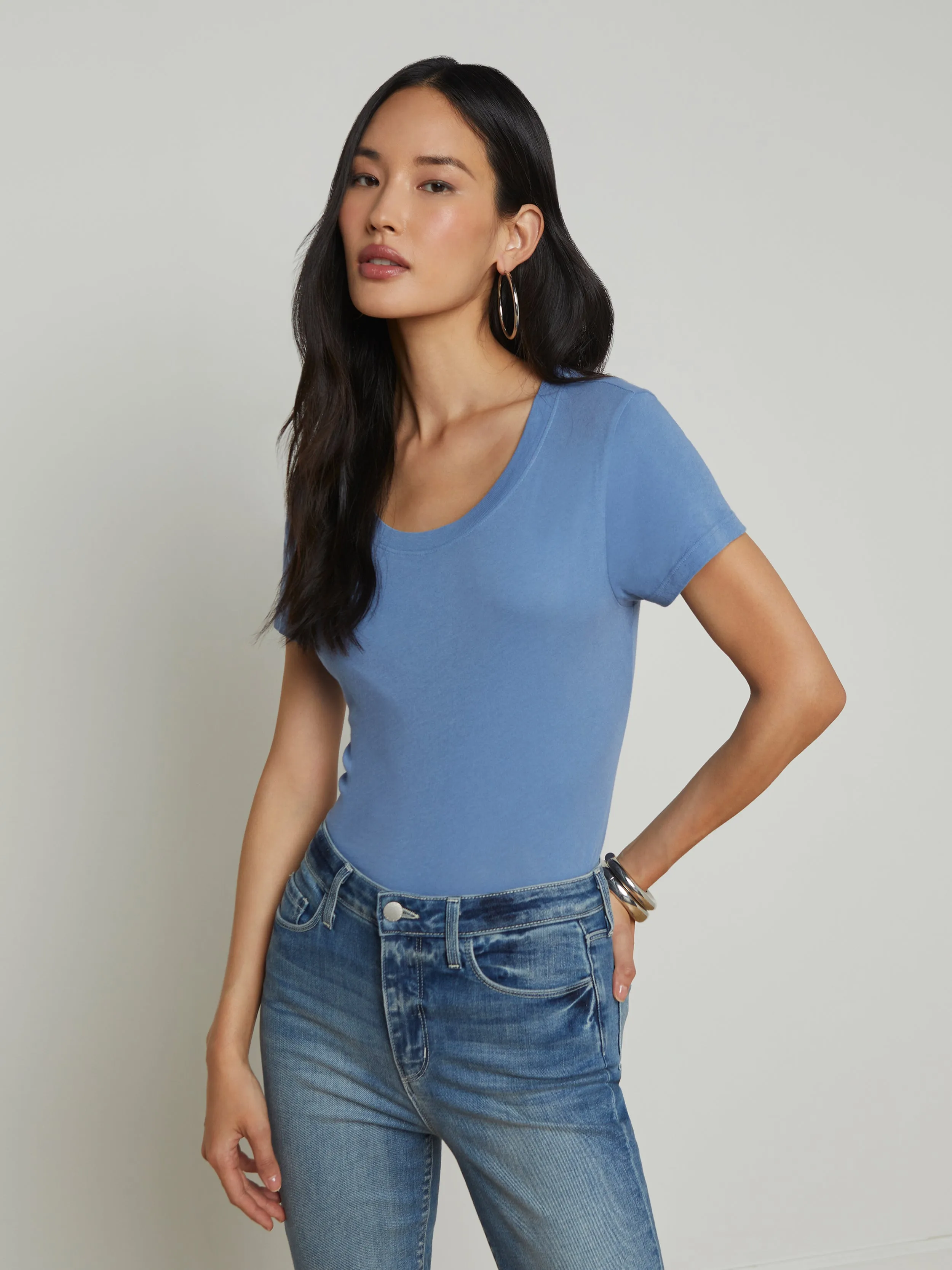 Cory Cotton Scoopneck Tee