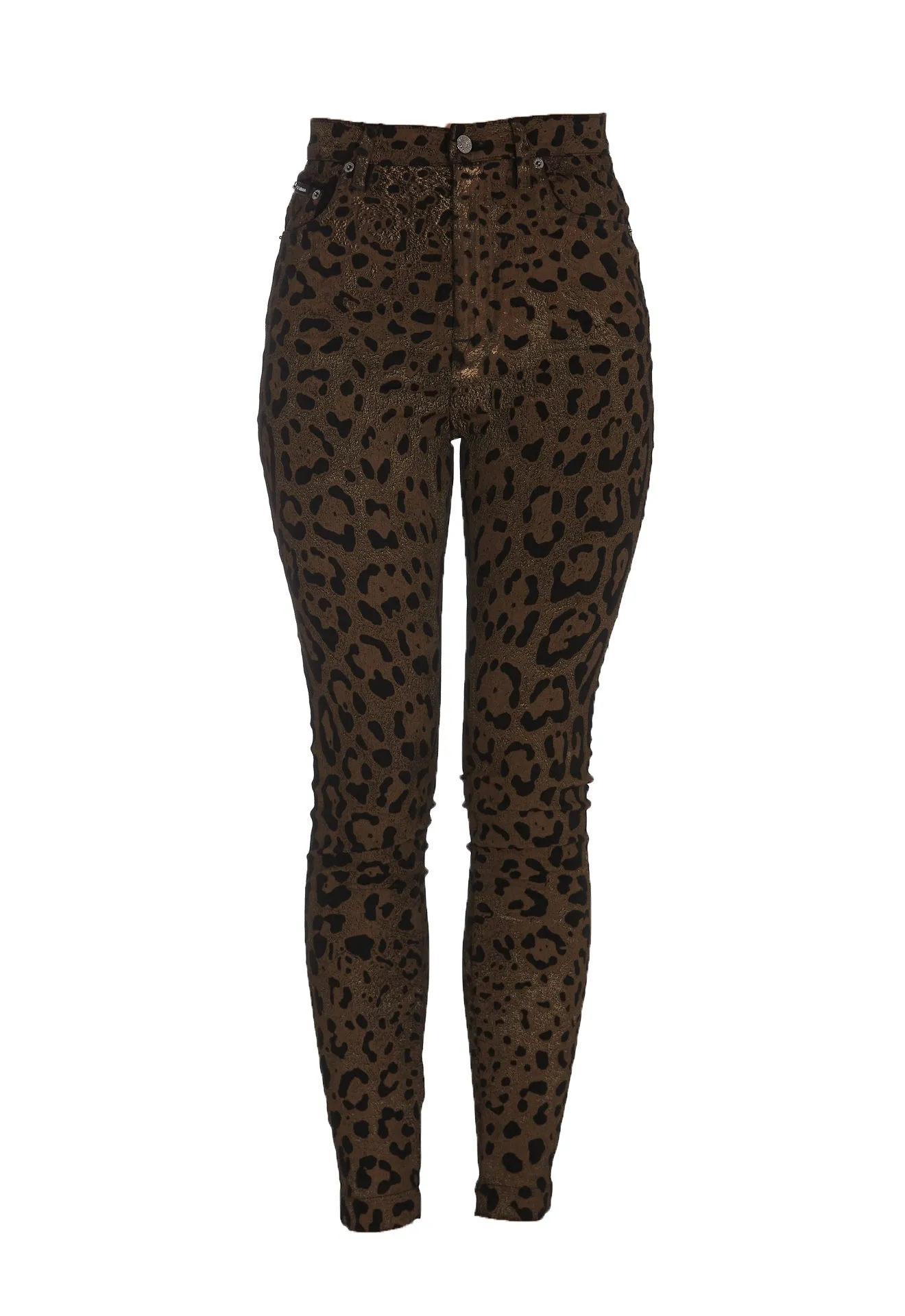 Dolce & Gabbana Leopard Print Slim-Fit Jeans