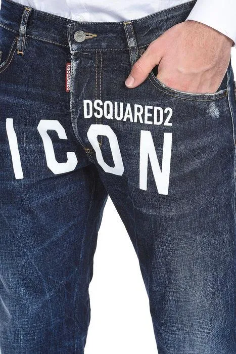 Dsquared 2 Logo Print Slim-Fit Jeans