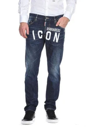 Dsquared 2 Logo Print Slim-Fit Jeans