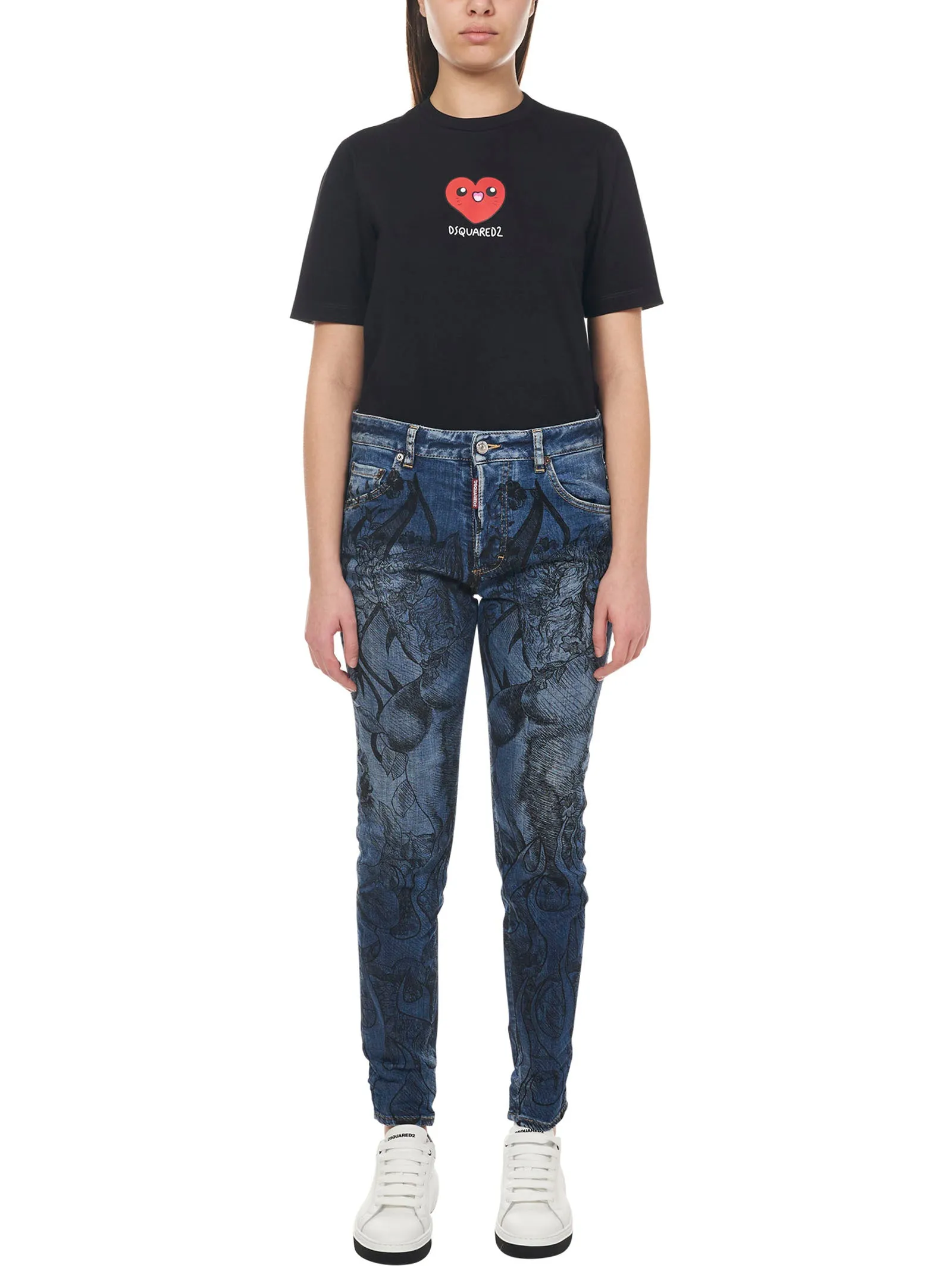 Dsquared2 Graphic Embroidered Slim-Fit Jeans