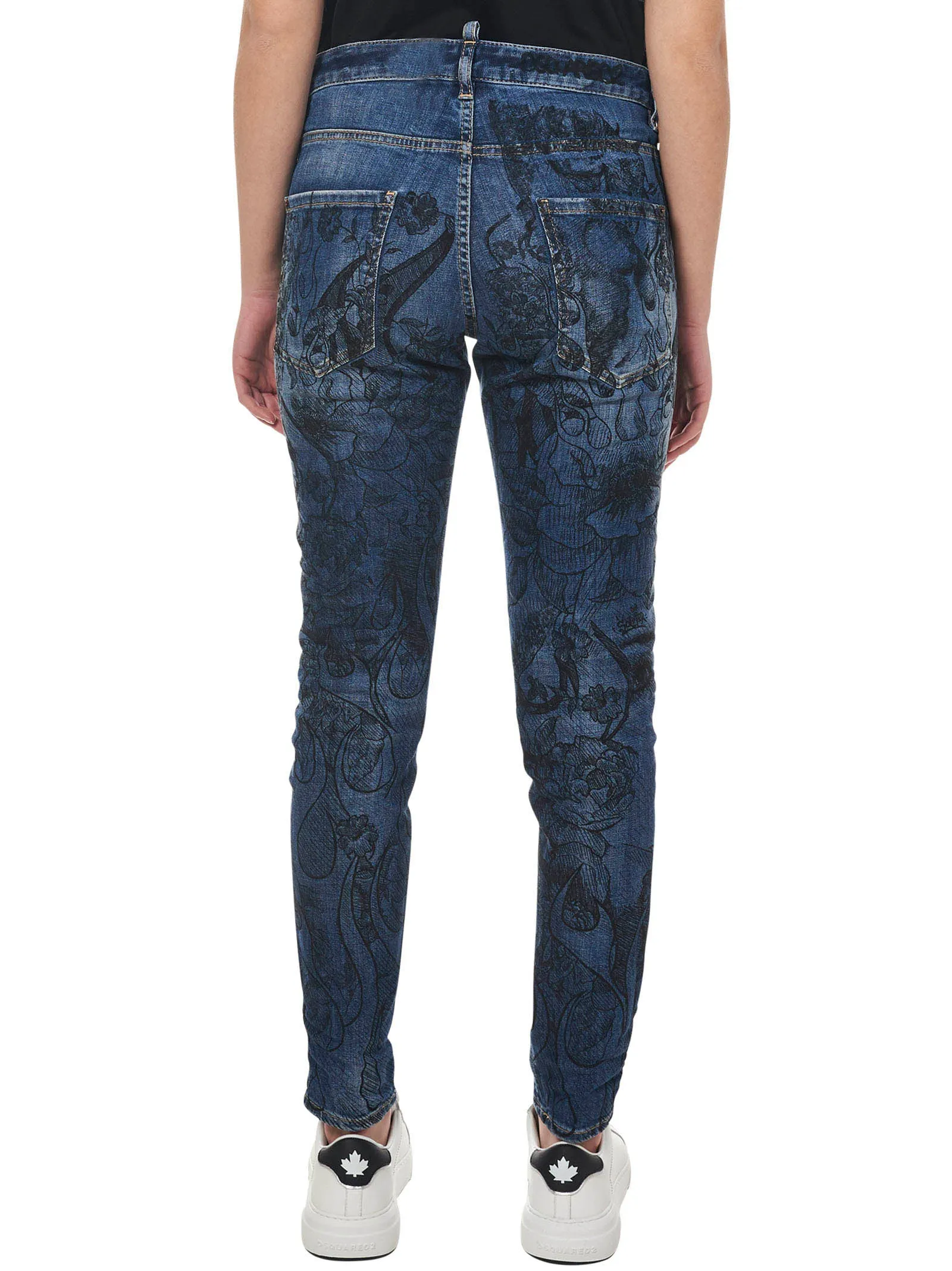 Dsquared2 Graphic Embroidered Slim-Fit Jeans