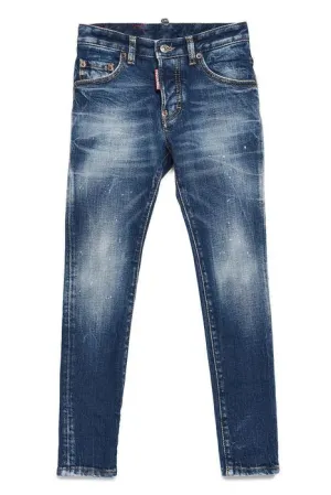 Dsquared2 Kids Logo Patch Tapered Slim-Fit Jeans