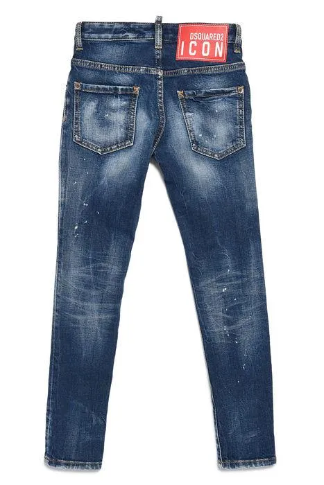 Dsquared2 Kids Logo Patch Tapered Slim-Fit Jeans