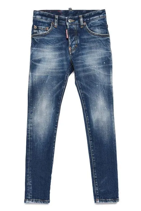 Dsquared2 Kids Logo Patch Tapered Slim-Fit Jeans
