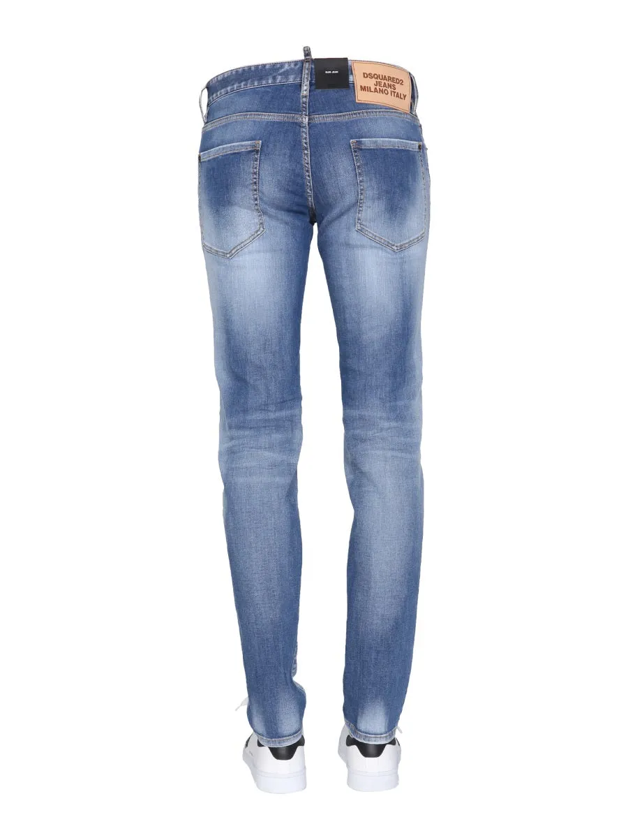 Dsquared2 Washed Effect Slim Fit Jeans