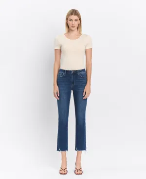 Effusive - High Rise Crop Slim Straight Jeans