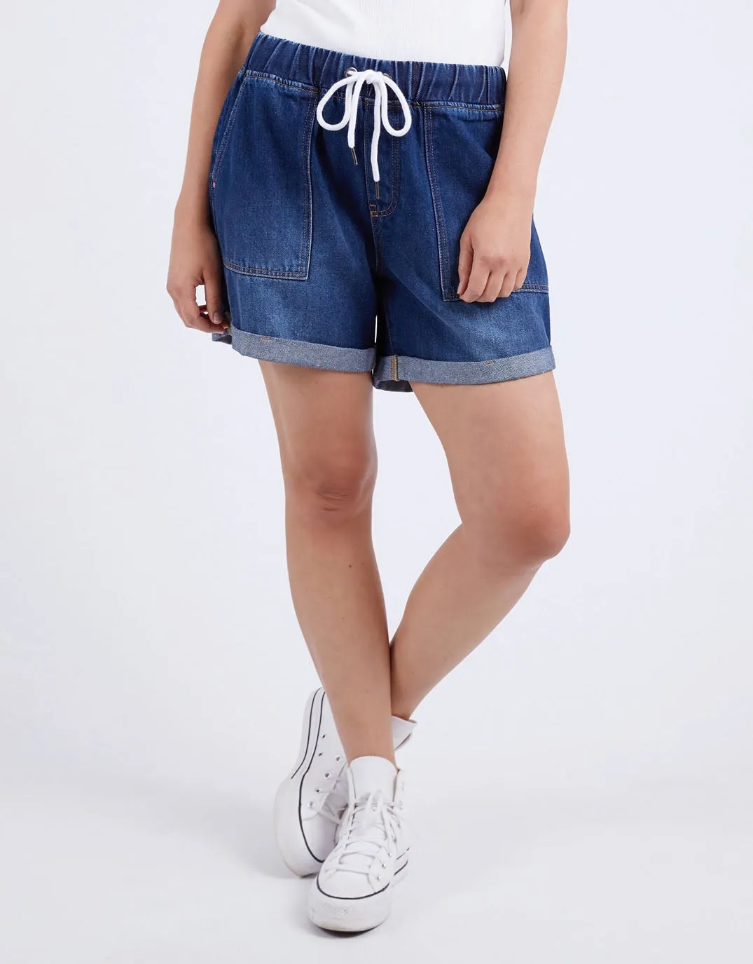 Emma Relaxed Denim Short - Dark Blue Wash